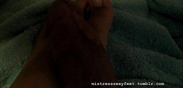  Mistress Sexy Feet - French Nails Footjob